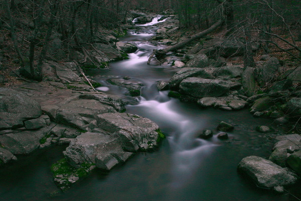 Nighttime Cascade, below Big Rock Falls, Shenandoah National Park : Idyllic : The Shenandoah Gallery | Kevin Byrne